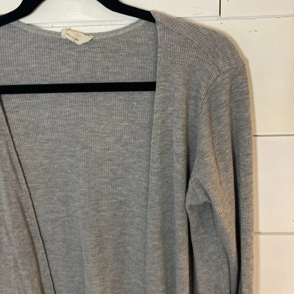 Emory Park Lightweight Cozy Knit Long Cardigan Sweater. Light Gray. Size L.